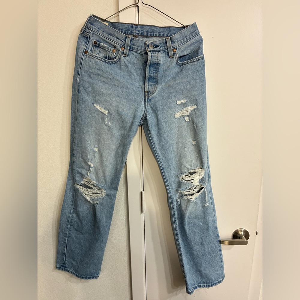 Levi’s 501 Blue Distressed Women's Jeans